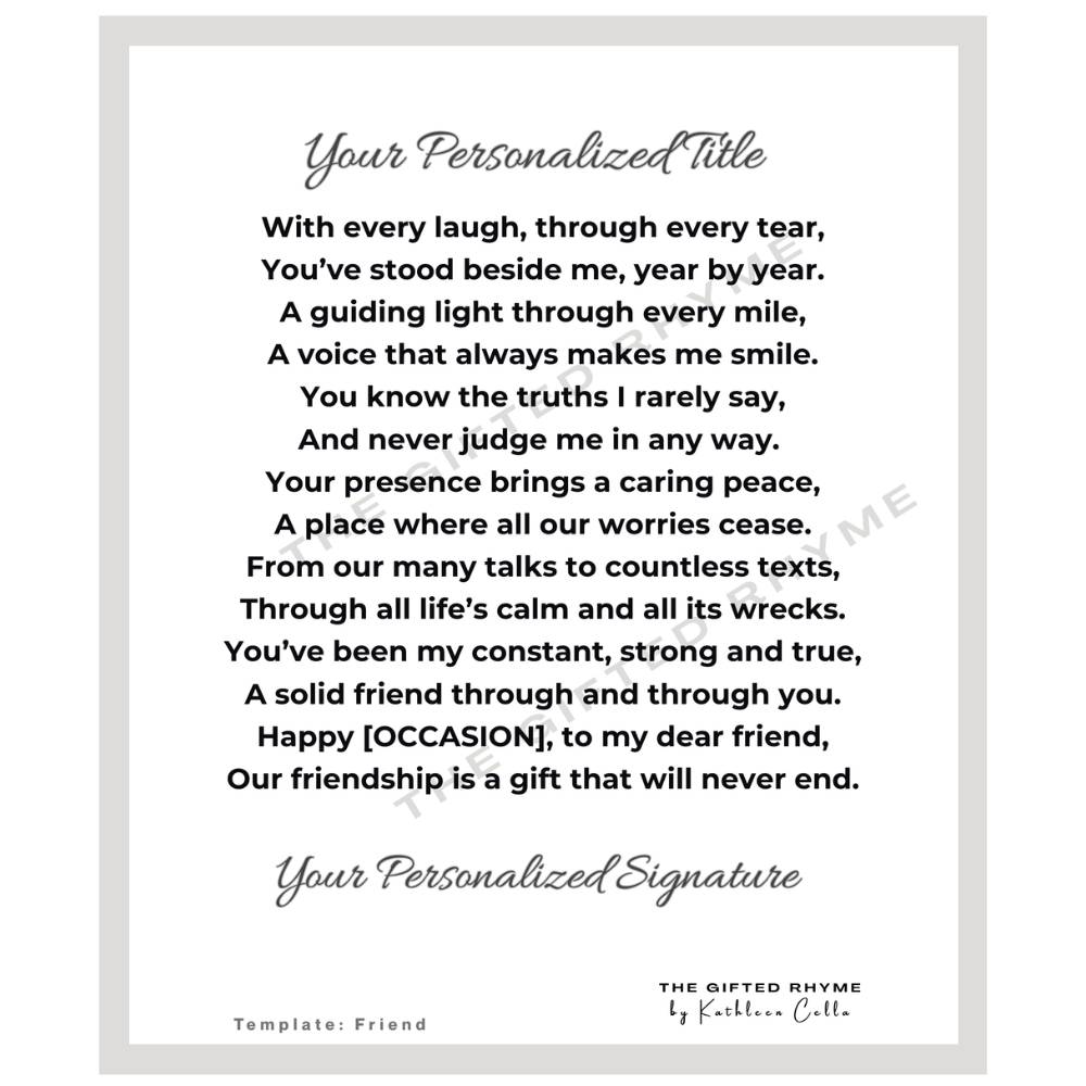 Poem for Friend