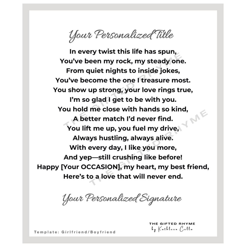 Poem for Girlfriend or Boyfriend