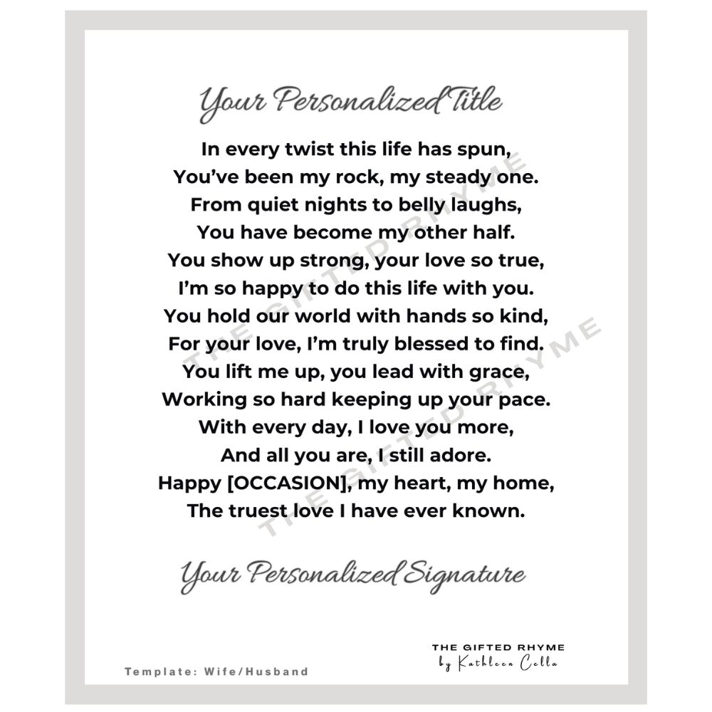 Poem for Wife or Husband