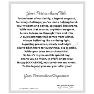 Poem for Grandfather (Grandpa or Papa)