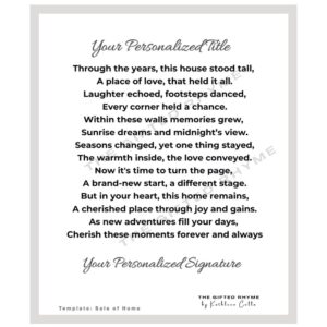Poem for Sale of Home